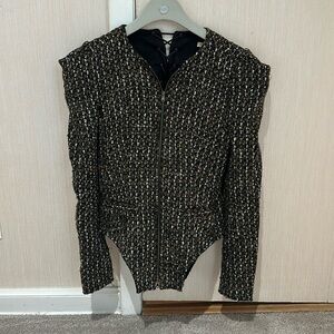 Carven wool boucle tweed armor jacket